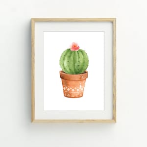 Kaktus Druck, Druckbare Kaktus Kunst, Botanischer Druck, Kaktus Poster, Aquarell Kaktus Wandkunst, Pflanze Kunst, Kaktus Wand Dekor, Boho Dekor