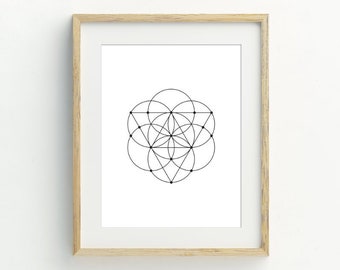 Geometric Print, Black and white Minimalist Wall Decor, Instant Download Printable Art, Contemporary Wall Decor, 5x7, 8x10, 11x14