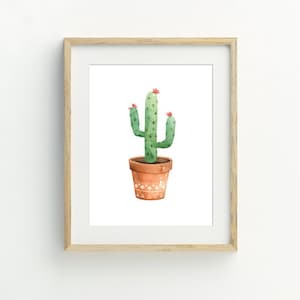 Kaktus Druck, Druckbare Kaktus Kunst, Botanischer Druck, Kaktus Poster, Aquarell Kaktus Wandkunst, Pflanze Kunst, Kaktus Wand Dekor, Boho Dekor