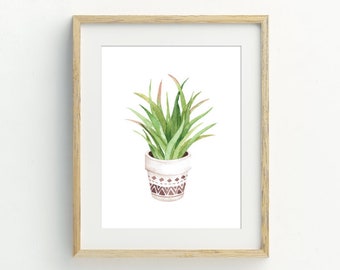 Cactus print, Afdrukbare cactus kunst, Botanische print, Cactus poster, Aquarel Cactus kunst aan de muur, Plant Art, Cactus Wall Decor, boho decor