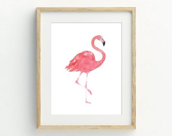 Flamingo Print, Bird Wall Art, Flamingo descarga digital imprimible, póster de flamenco, arte de pared de vivero, arte de pared minimalista, 5x7, 8x10, 11x14