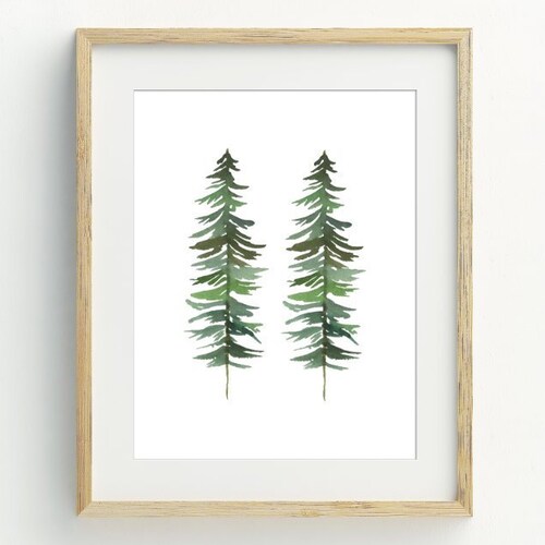 Evergreen Trees Nursery Printable Forest Boy Nursery Decor | Etsy
