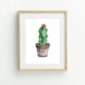 Impression de cactus, Art de cactus imprimable, Impression botanique, Affiche de cactus, Aquarelle Cactus art mural, Art végétal, Décor mural de cactus, décor boho image 1