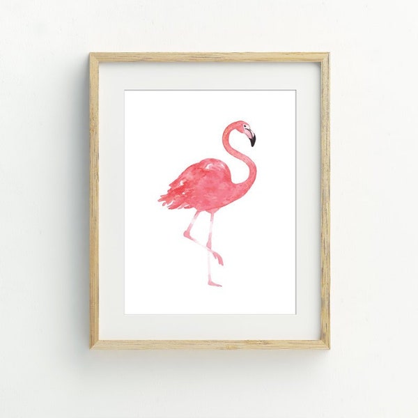 Flamingo Print, Bird Wall Art, Flamingo printable digital download, flamingo poster, nursery wall art, minimalist wall art, 5x7, 8x10, 11x14