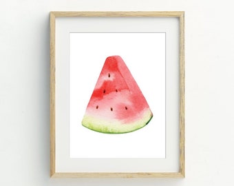 Watermelon Print, Kitchen Wall Art, Watermelon printable digital download, minimalist wall art, 5x7, 8x10, 11x14