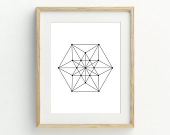 Geometric Print, Black and white Minimalist Wall Decor, Instant Download Printable Art, Contemporary Wall Decor, 5x7, 8x10, 11x14