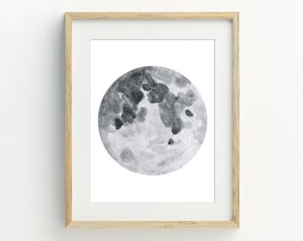 Moon Art Print, Moon Wall Art, Moon Printable, Digital Download, Modern Wall Art, celestial wall art,  Printable Wall Art