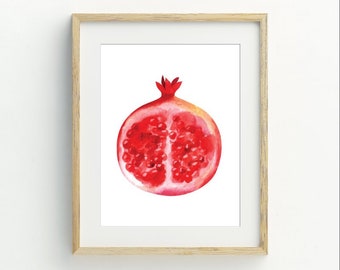Pomegranate Print, Kitchen Wall Art, Fruit Wall Decor, Pomegranate printable digital download, minimalist wall art, 5x7, 8x10, 11x14