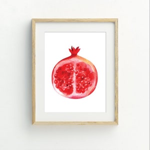 Pomegranate Print, Kitchen Wall Art, Fruit Wall Decor, Pomegranate printable digital download, minimalist wall art, 5x7, 8x10, 11x14
