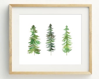 Tree Print, Minimalist Tree Wall Decor, Woodland Wall Art, Tree Watercolor Printable Art, instant digital download, 5x7, 8x10, 11x14