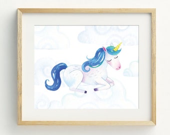 Unicorn Print, Unicorn Wall Art, Unicorn printable art, Unicorn Decor, nursery wall art, girls room decor, 5x7, 8x10, 11x14