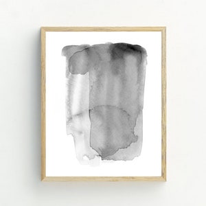 Abstract Art Print, Black and White Watercolor Minimalist Wall Decor, Printable Art, Contemporary Wall Decor 5x7, 8x10, 11x14,16x20
