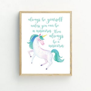Unicorn Print, Unicorn Wall Art, Unicorn printable art, Unicorn Decor, nursery wall art, girls room decor, 5x7, 8x10, 11x14