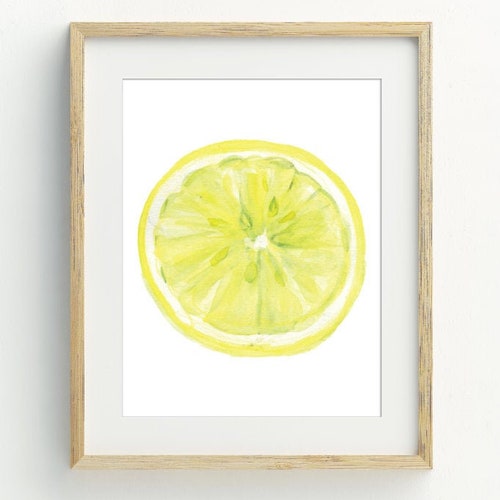 Lemon Print Fruit Wall Art Kitchen Wall Decor Digital Etsy