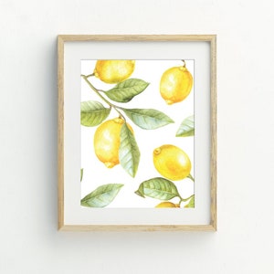 Lemon Wall Art 11x14 Fruit Wall Art Lemon Slices Print 8x10 Housewarming Gift 5x7 Lemon Printable Kitchen Wall Decor 16x20