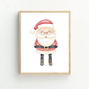 Santa Wall Art, Christmas Printable, Santa Claus Art print, digital download, Christmas wall art decorations, 5x7, 8x10, 11x14, 16x20