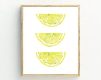 Lemon Wall Art 11x14 Fruit Wall Art Lemon Slices Print 8x10 Housewarming Gift 5x7 Lemon Printable Kitchen Wall Decor 16x20
