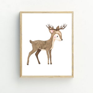 Reindeer Wall Art, Christmas Printable, Woodland Deer Art print, digital download, christmas wall art decor, 5x7, 8x10, 11x14