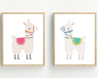 llama nursery wall art