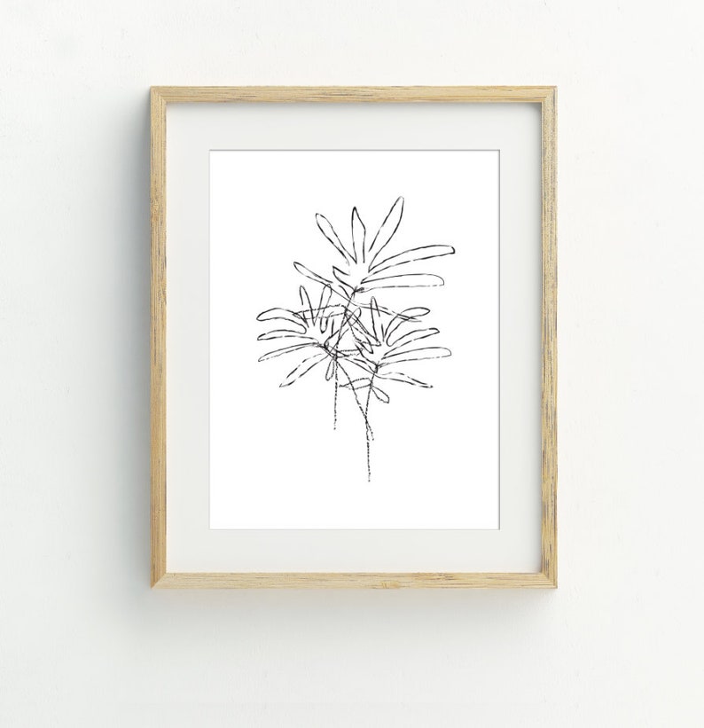 Photo inspiration: Gallery Detail: Minimalist Botanical Art Prints Tropical Leaf Wall Art Black And