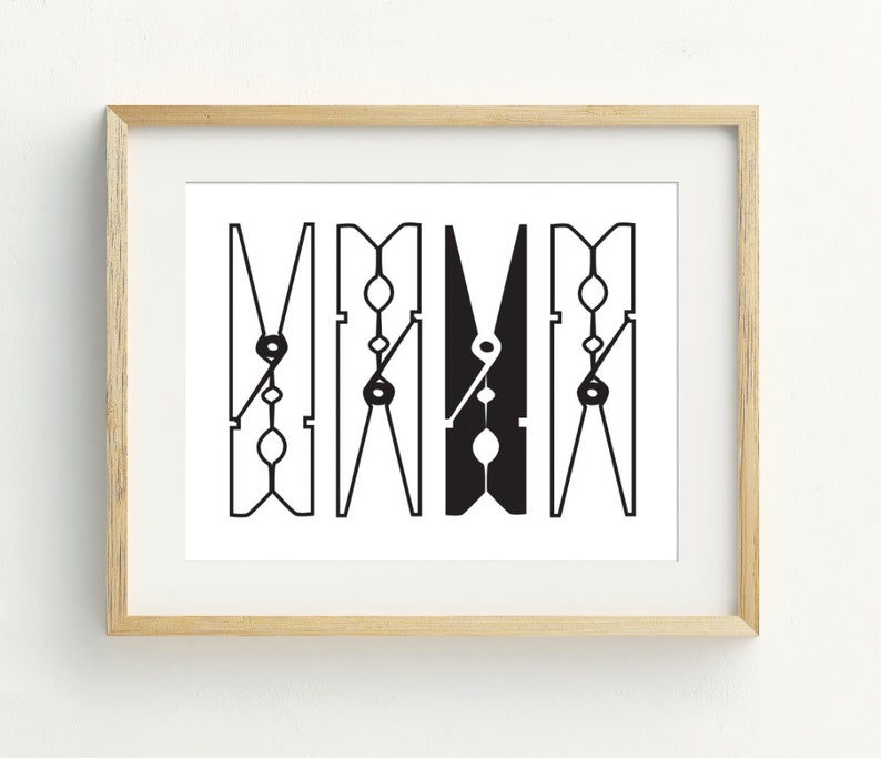 Laundry Wall Art Clothespins Printable Art Laundry Room - Etsy