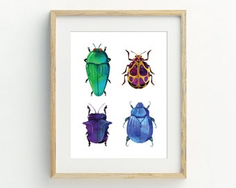 Bugs Print, Beetles Wall Art, insect printable, Boy bedroom decor, instant Download  5x7, 8x10, 11x14, 16x20