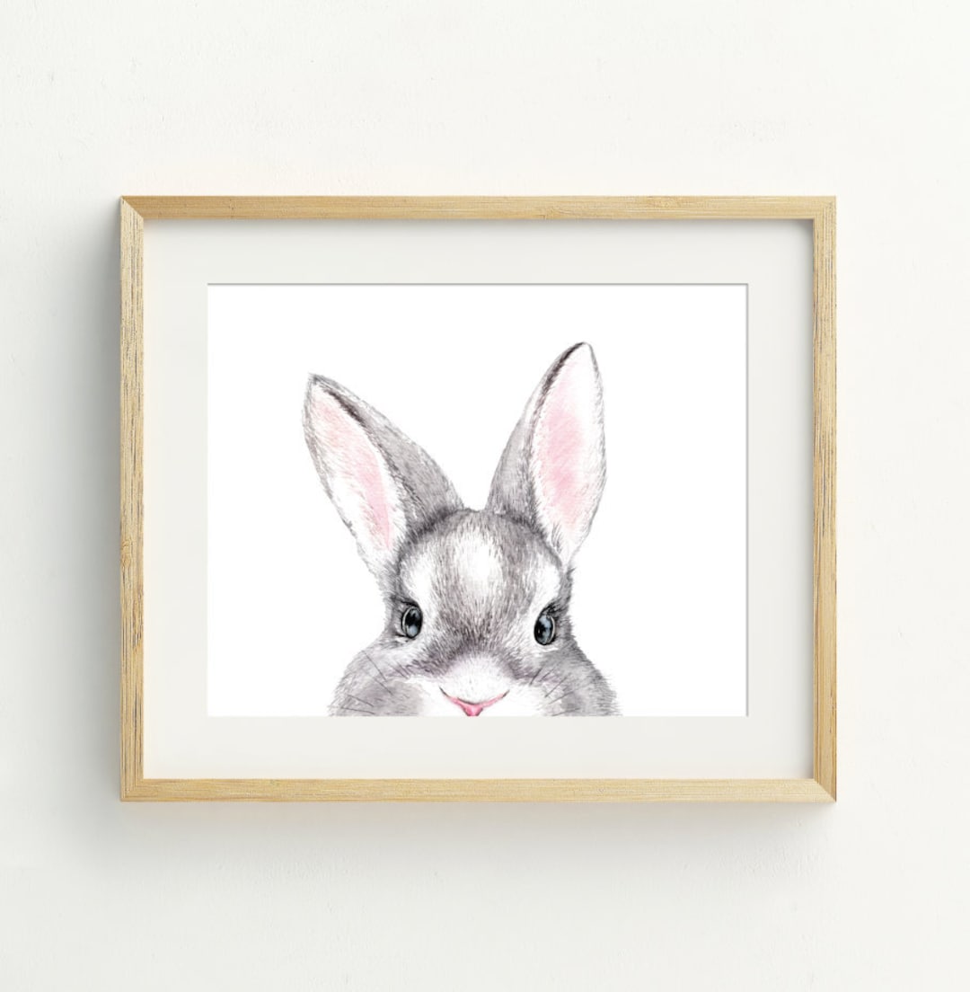 Rabbit Print Animal Wall Art Rabbit Printable Art Bunny - Etsy
