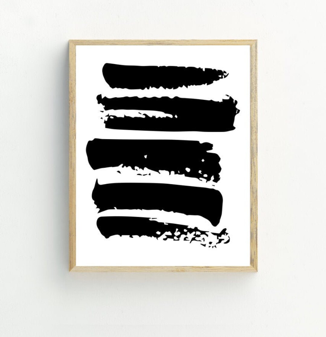 Abstract Art Print, Black and White Minimalist Wall Decor, Instant ...