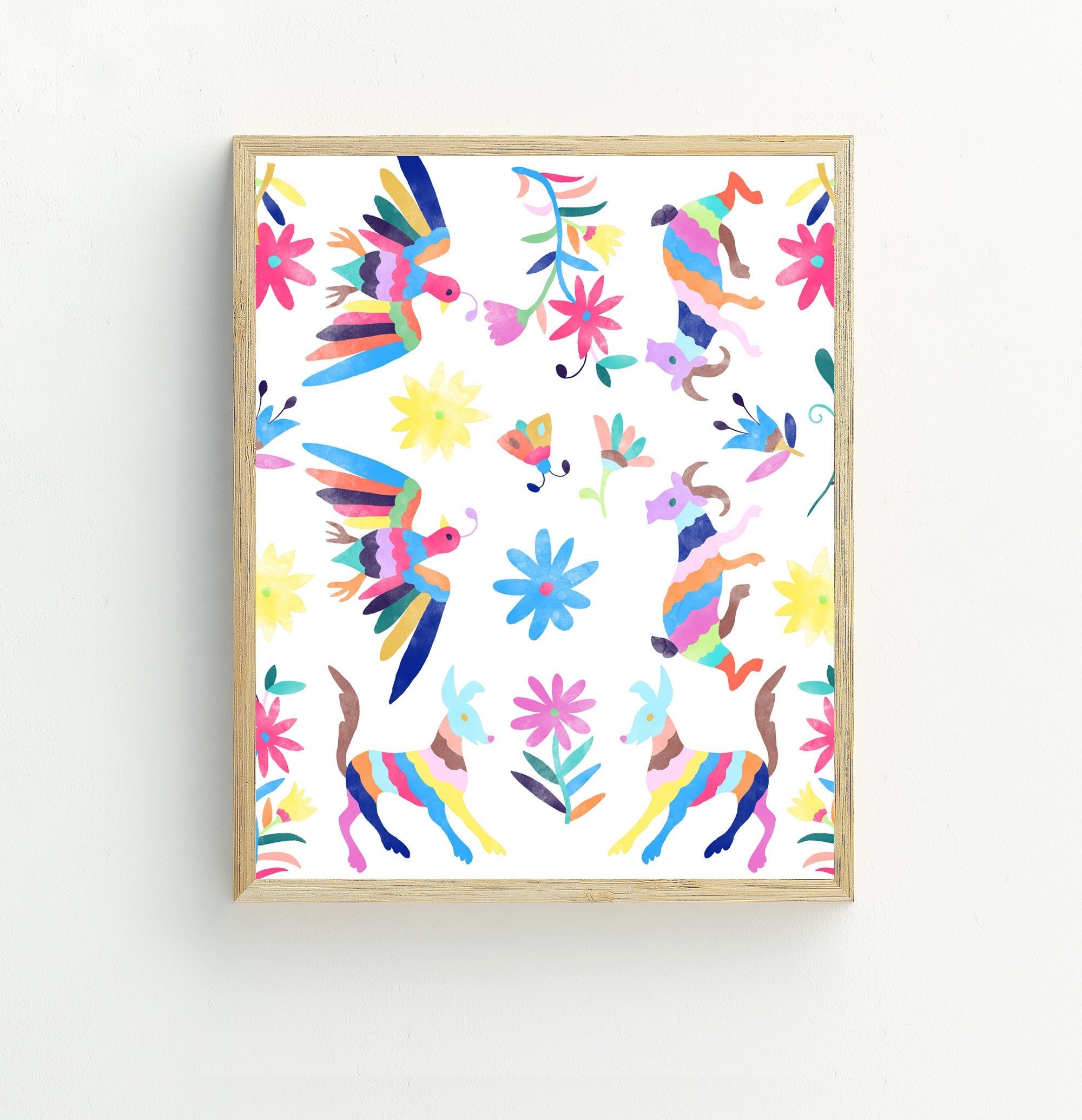 Animal Otomi Print, Otomi Wall Art, Mexican Folk Art Printable Digital ...