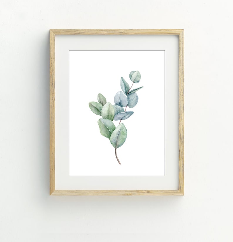 Eucalyptus Wall Art Botanical Minimalist Decor Set of 2 Etsy