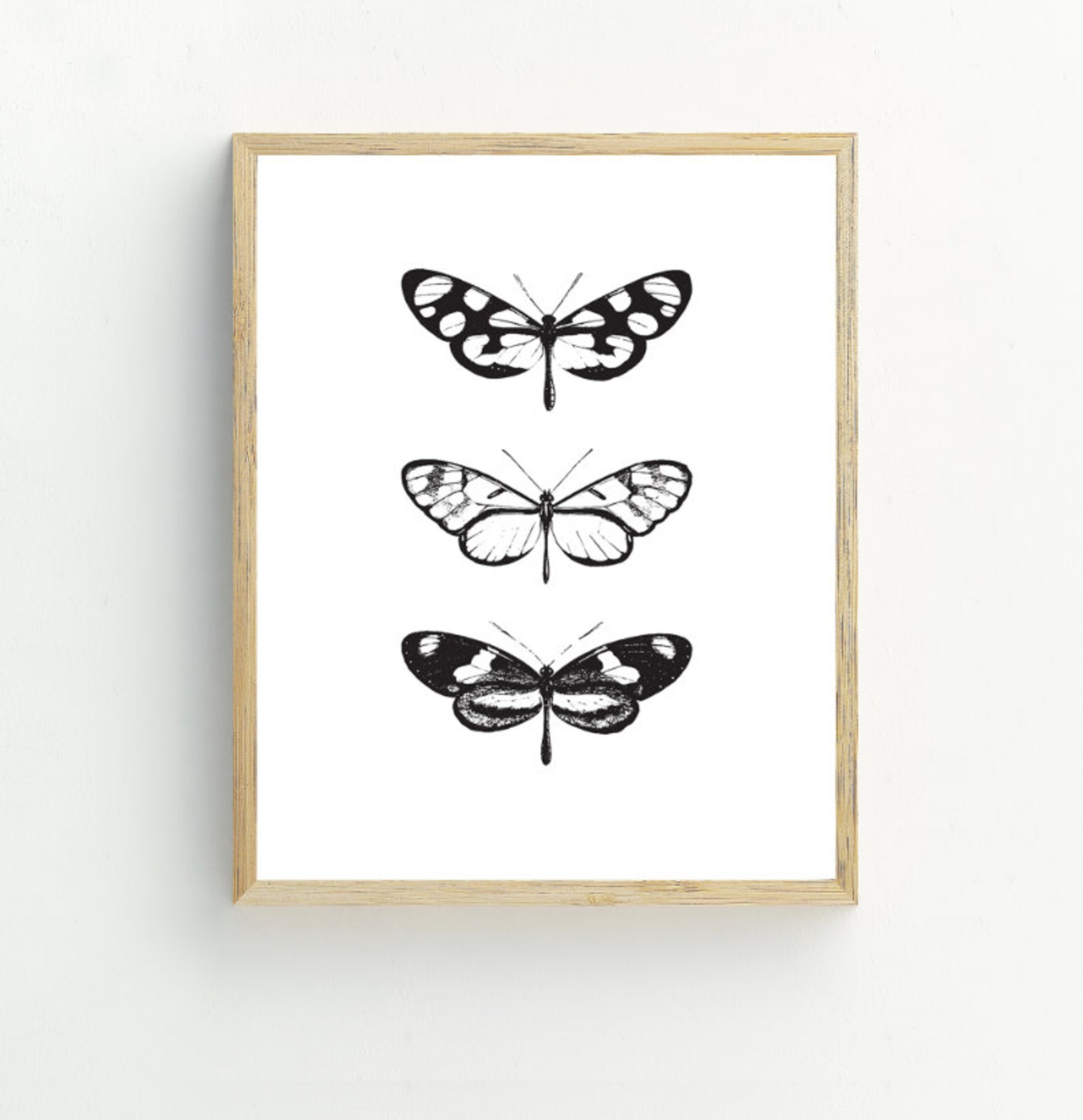 Butterflies Printable Monochrome Butterfly Art Prints - Etsy