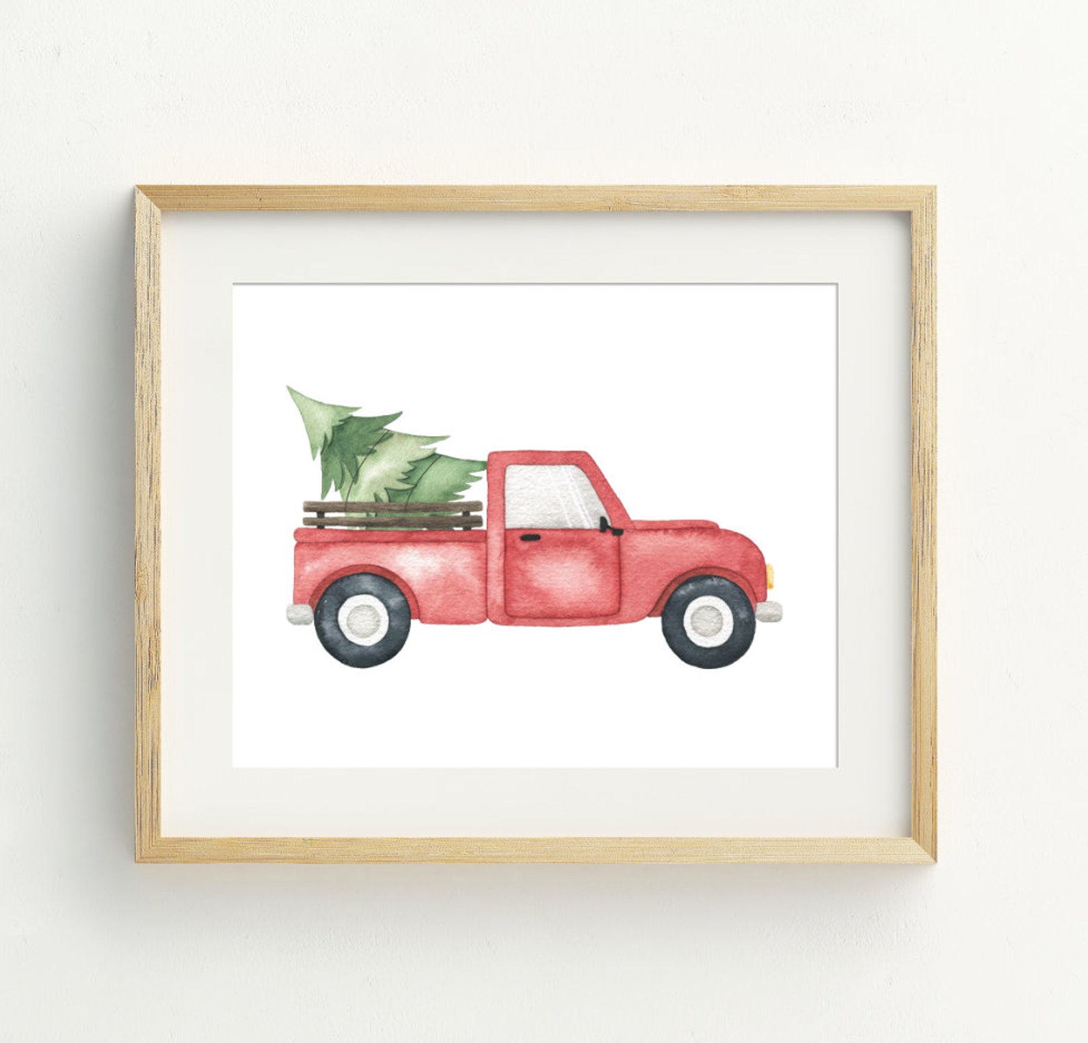 Christmas Printable Christmas Decorations Red Truck and Tree | Etsy