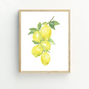 Lemon Print, Fruit Wall Art, Kitchen Wall Decor, Digital Download, Lemon Decor, Printable Housewarming Gift, 5x7, 8x10, 11x14, 16x20 image 2