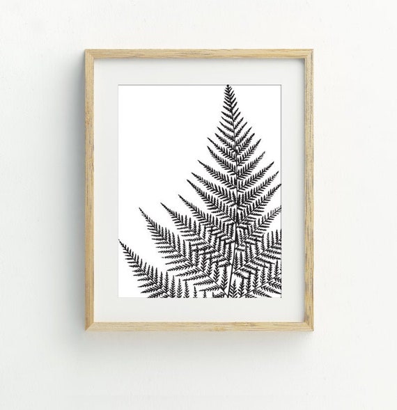 Fern Art Print, Fern Wall Decor, Botanical Wall Art, Black and White Fern Print, Monochrome Fern Printable, Plant Art, 5x7, 8x10, 11x14