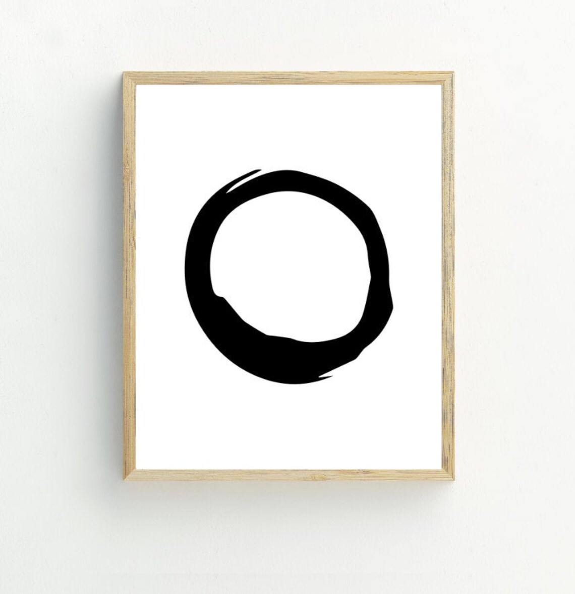 Abstract Art Print Black and White Minimalist Circle Wall | Etsy