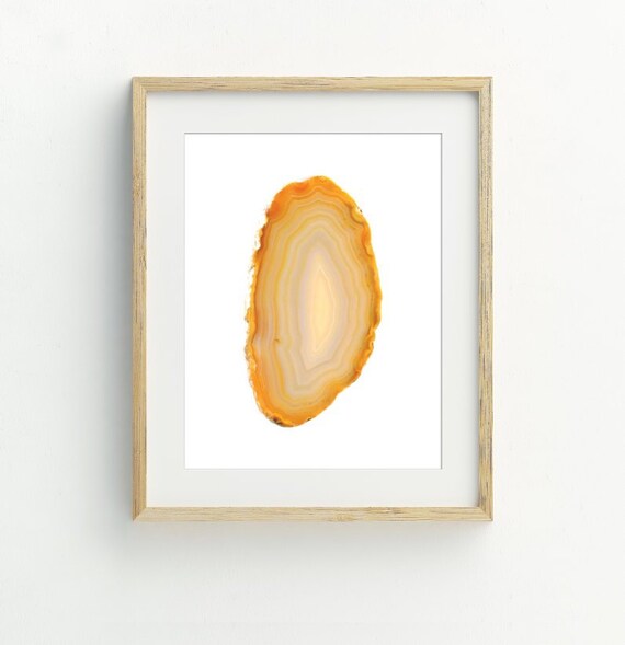 Yellow Agate Print Agate Slice Printable Geode Wall Art | Etsy