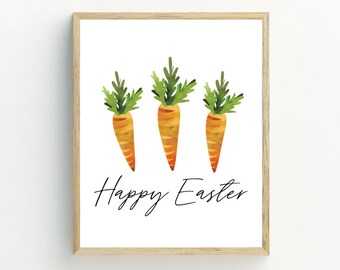 easter decor, carrot printable, easter download, easter diy sign wall art, 5x7, 8x10, 11x14, 16x20