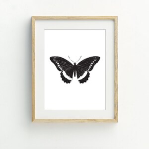 Butterfly Printable, Set of 3, Monochrome Butterfly Art Print ...