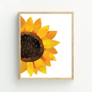 flower Print, Sunflower Wall Art, Modern Flower Print, Summer Wall Art, Instant Download Printable Art, 5x7, 8x10, 11x14, 16x20