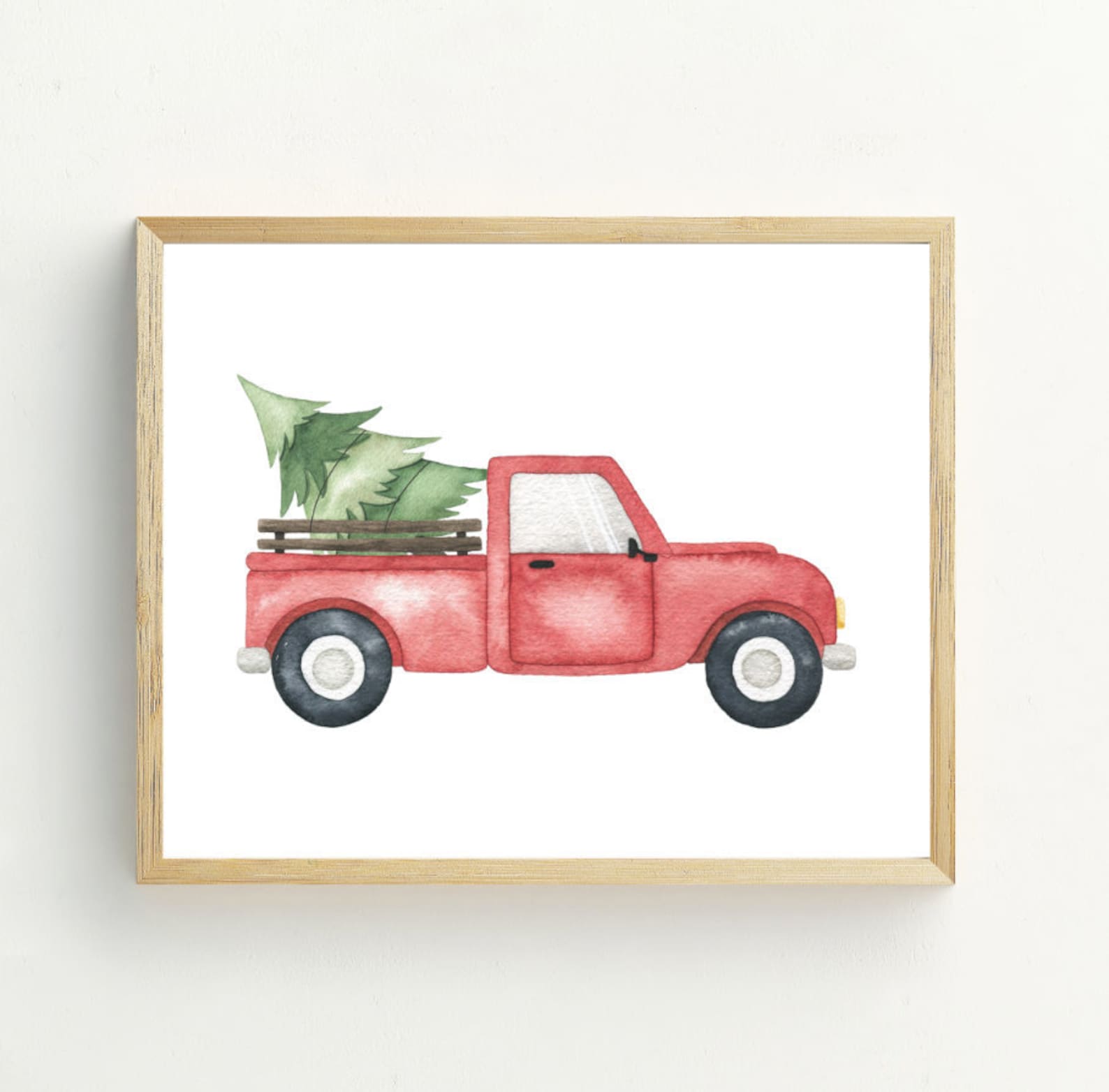 Christmas Printable Christmas Decorations Red Truck and Tree | Etsy