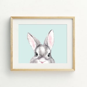 Rabbit Print, Animal Wall Art, Rabbit printable art, nursery wall decor, easter decorations, digital download, 5x7, 8x10, 11x14