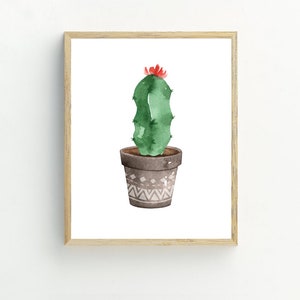 Impression de cactus, Art de cactus imprimable, Impression botanique, Affiche de cactus, Aquarelle Cactus art mural, Art végétal, Décor mural de cactus, décor boho image 2