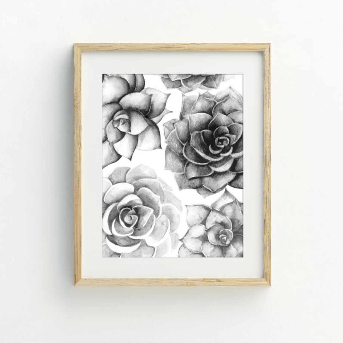 Black and White Succulents Print, Succulent Wall Art, Printable Art ...
