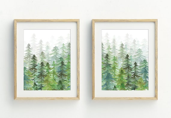 Forest Prints, Pine Trees Print, Woodland Wall Art, printable digital download, bedroom wall art, Nature Art Decor 5x7, 8x10, 11x14, 16x20