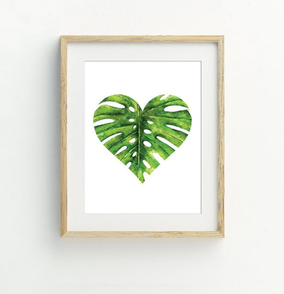 Monstera Blatt Druck, BlattHerz Druck, Sofortiger Download druckbare Kunst,  Botacnial Wand dekor, Tropisches Blatt druckbare Kunst, 5x7, 8x10, 11x14 -  Etsy.de