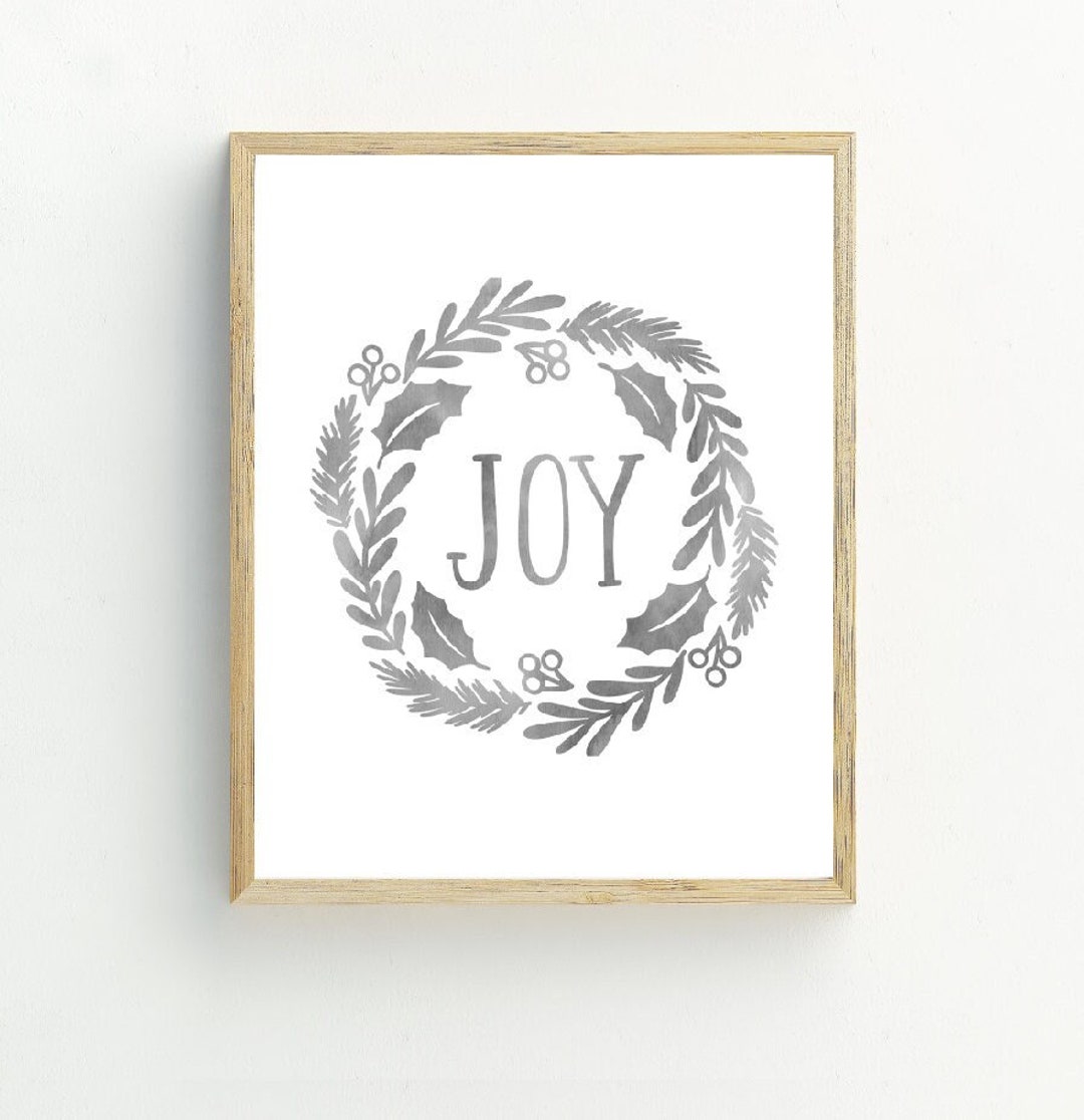 Holiday Wall Art, Christmas Printable, Digital Download, Joy Christmas