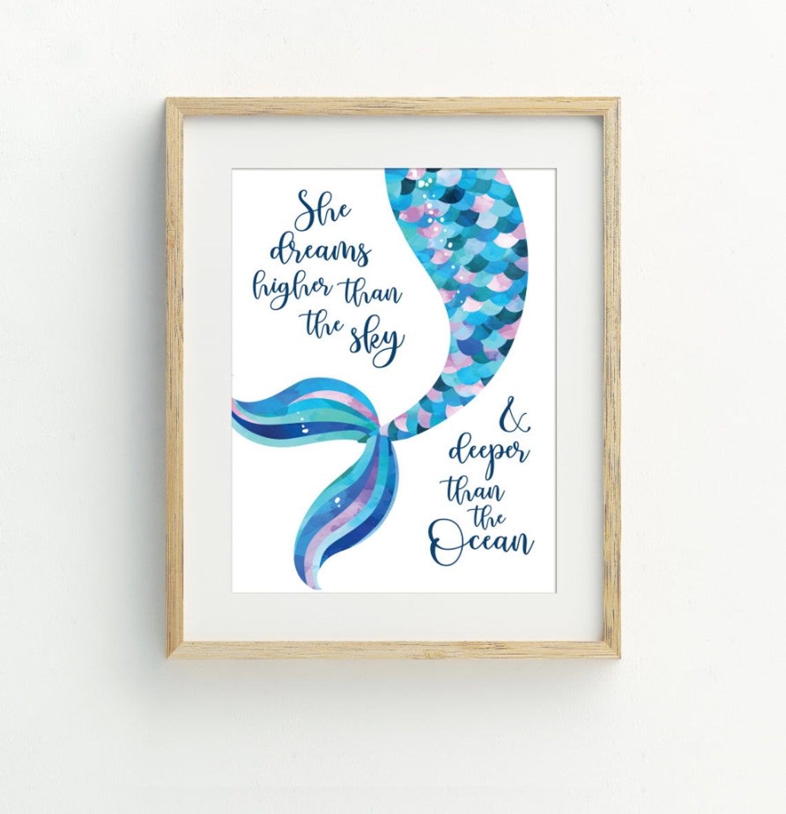 Mermaid Print Mermaid Wall Art Mermaid Printable Art - Etsy