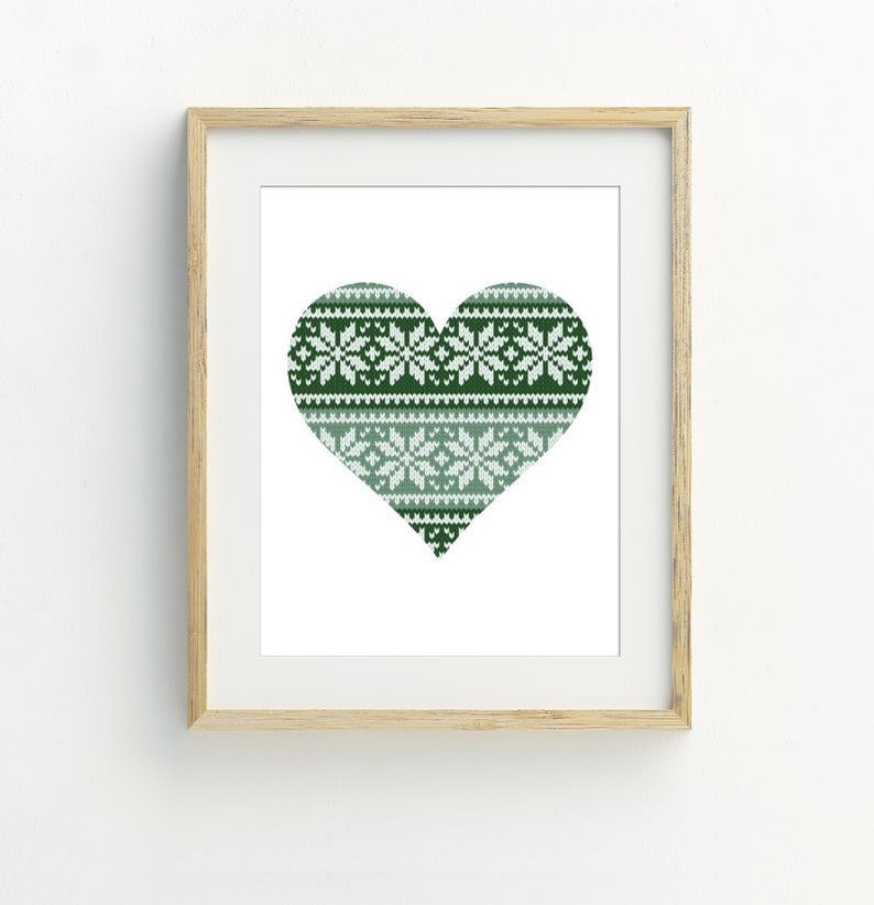 Christmas Printable Wall Art Christmas Sweater Heart Print Etsy