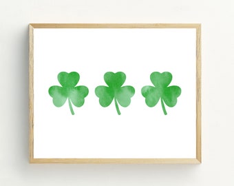 estampado de trébol, decoración de San Patricio, decoración de pared de trébol verde, trébol imprimible, decoraciones del Día de San Patricio, 5x7, 8x10, 11x14, 16x20