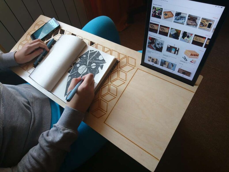 Wooden Laptop Stand Wooden Desk Lap Desk Wooden Laptop Stand Etsy